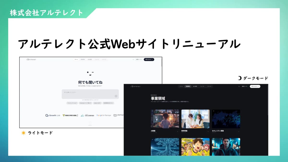 アルテレクト公式Webサイトリニューアル