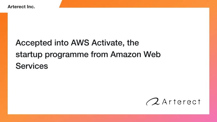 Accepted into AWS Activate, the startup programme from Amazon Web Services